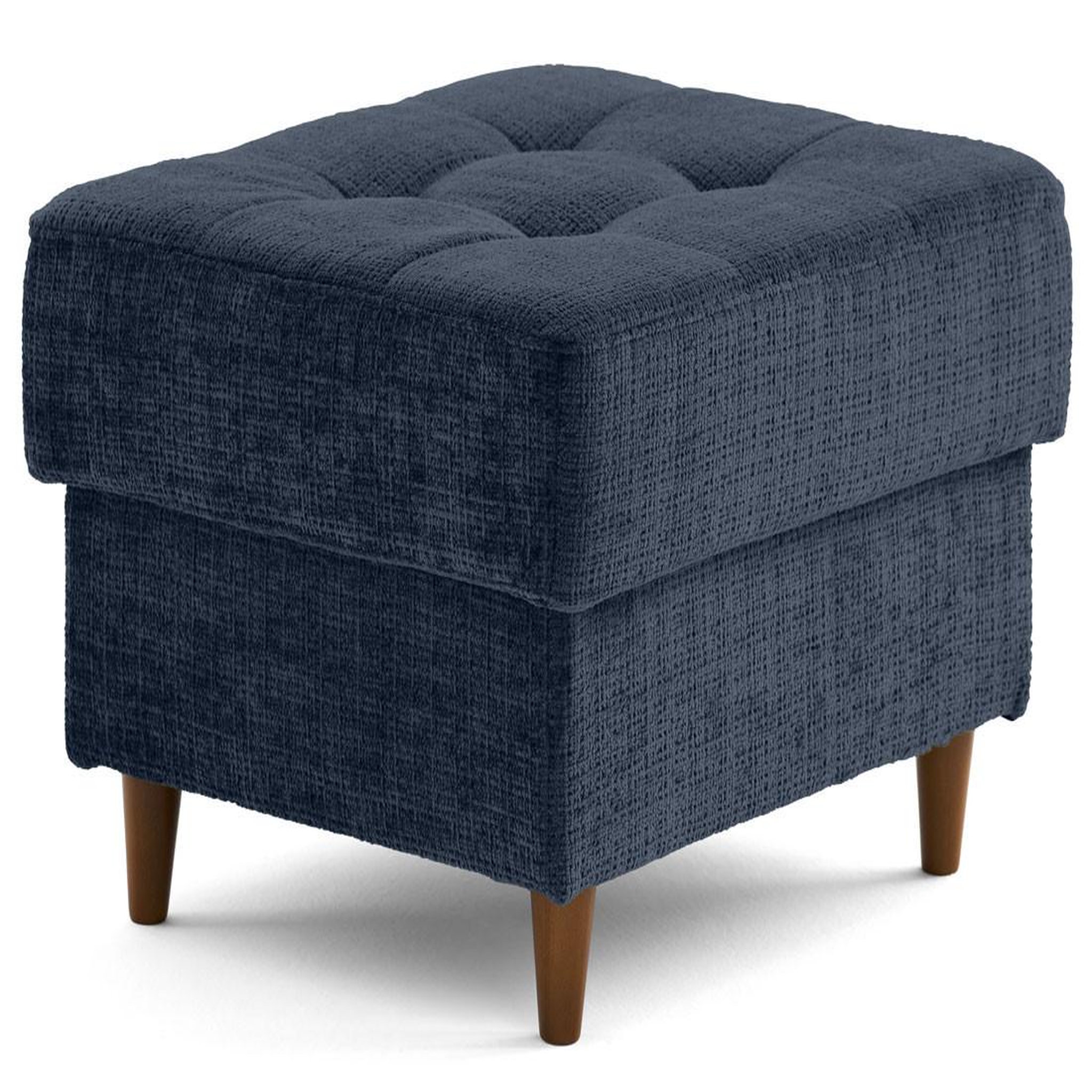 Voir la diapositive 3 : BEST MOBILIER Anna - pouf en velours texturé - pieds en bois