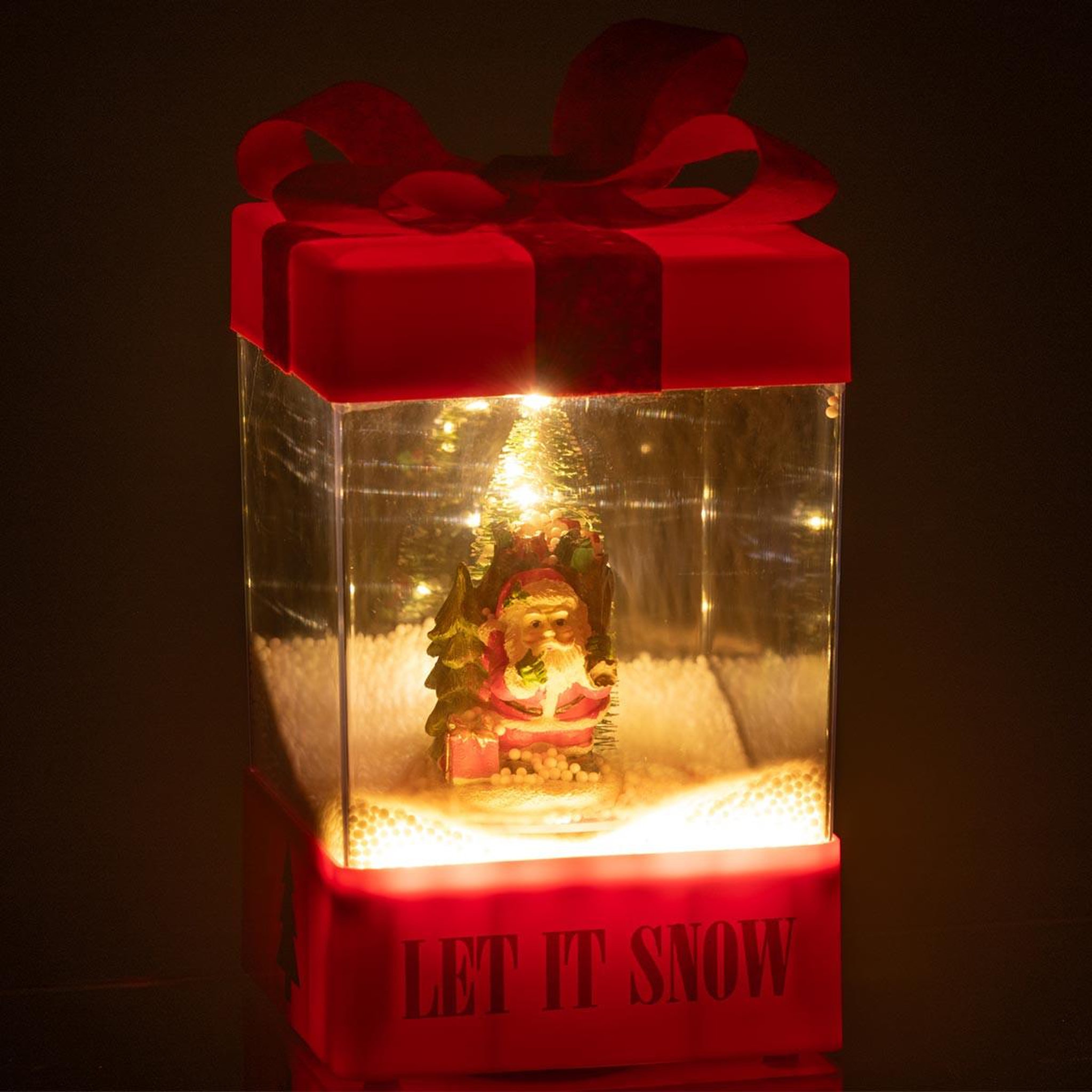 Voir la diapositive 3 : J-LINE Boule à neige à led  let it snow  20cm multicolore