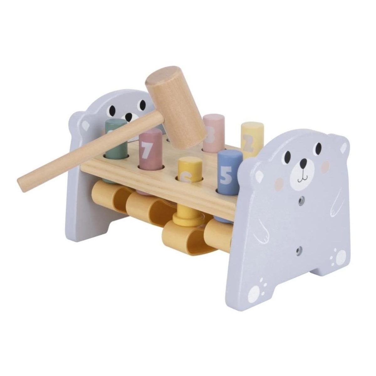 ELINELI Jeu Marteau ours en bois avec chiffres