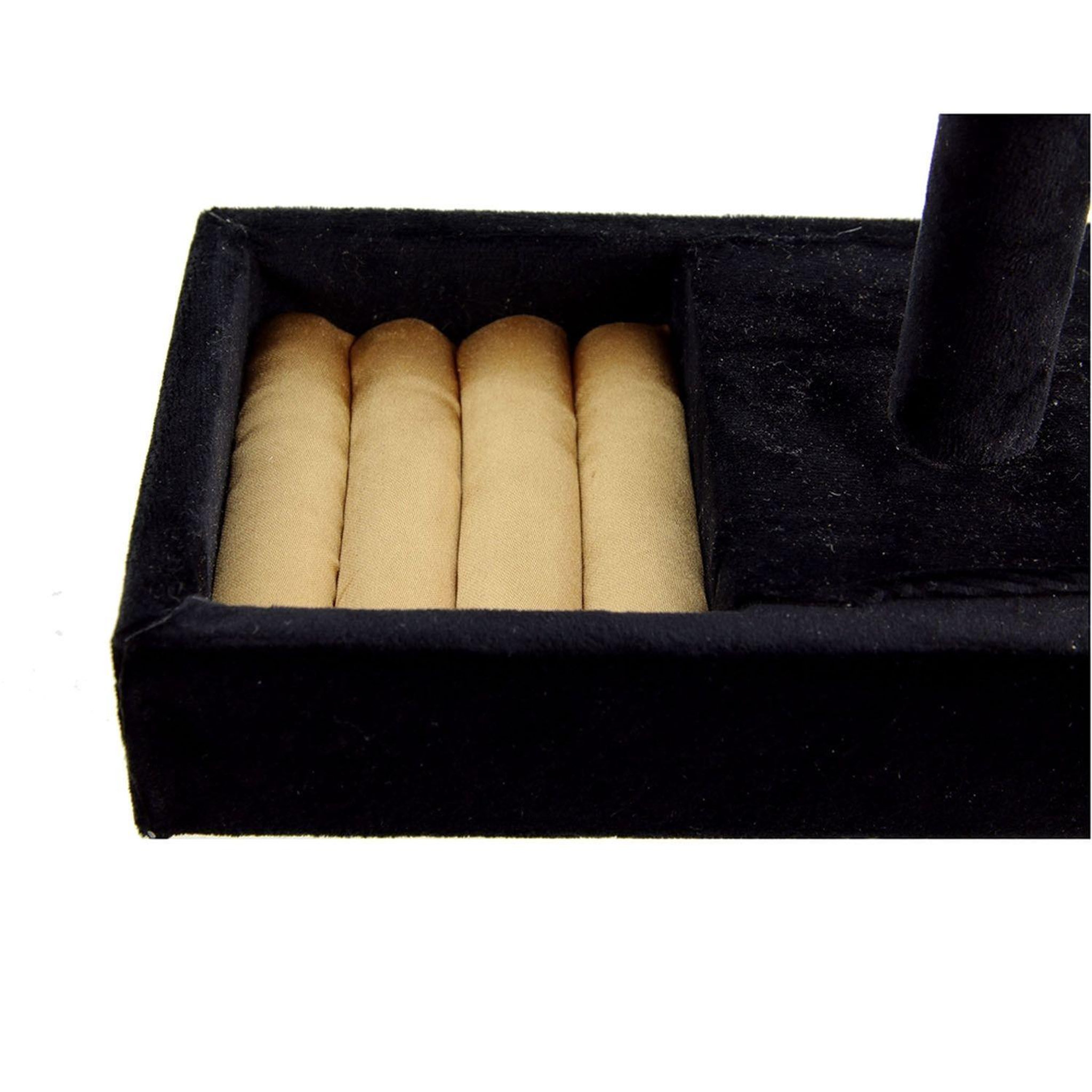 Voir la diapositive 3 : The Home Deco Factory Porte-bijoux velours art décoration - 23 x h. 23,5 cm - noir et doré