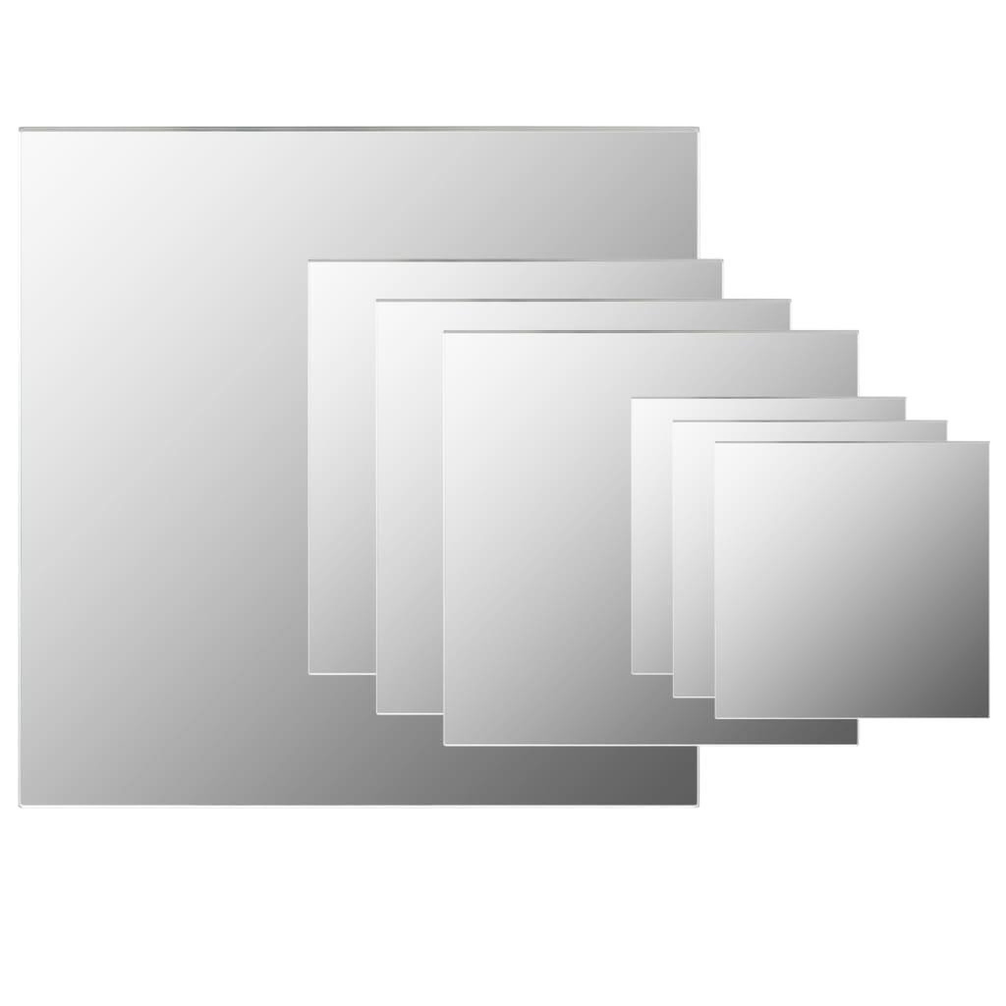 Voir la diapositive 3 : VIDAXL Ensemble de miroirs muraux carres 7 pcs Verre