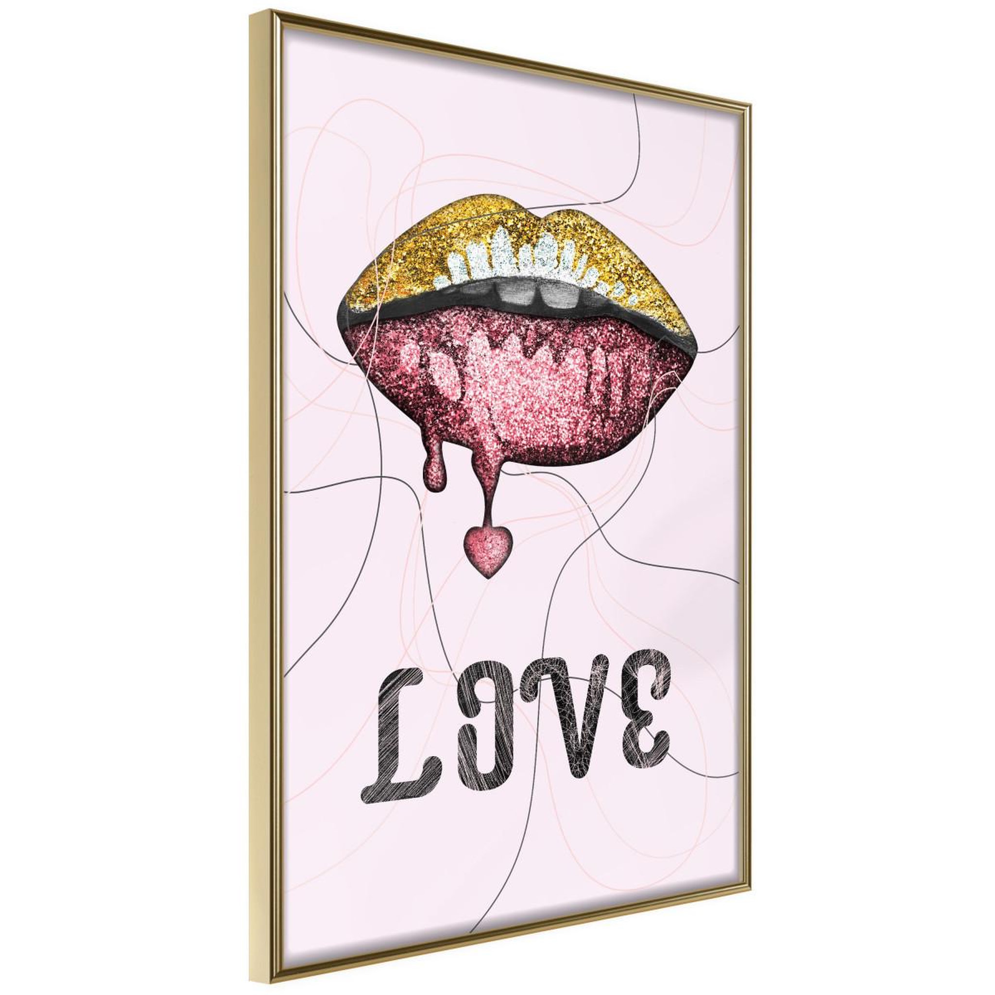 Voir la diapositive 1 : Paris Prix Affiche murale encadrée  lip gloss and love