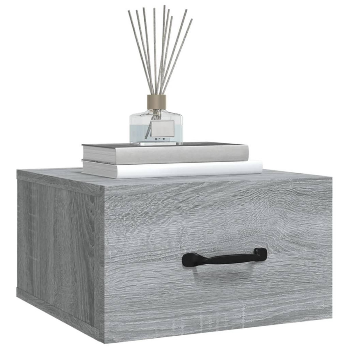 VIDAXL Table de chevet murale Sonoma gris 35x35x20 cm