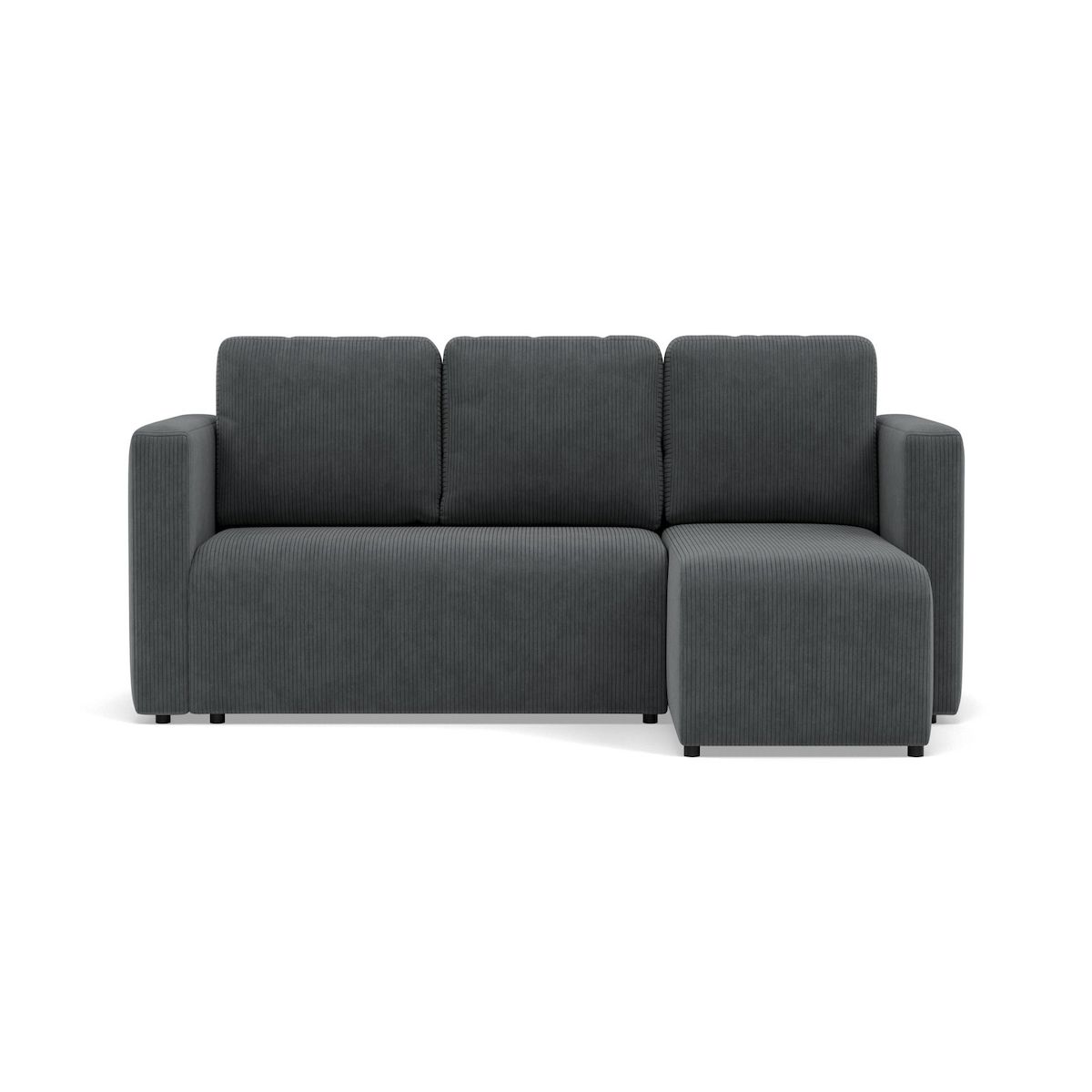 BEST MOBILIER Canopy - canapé d'angle réversible 4 places convertible avec coffre en velours côtelé