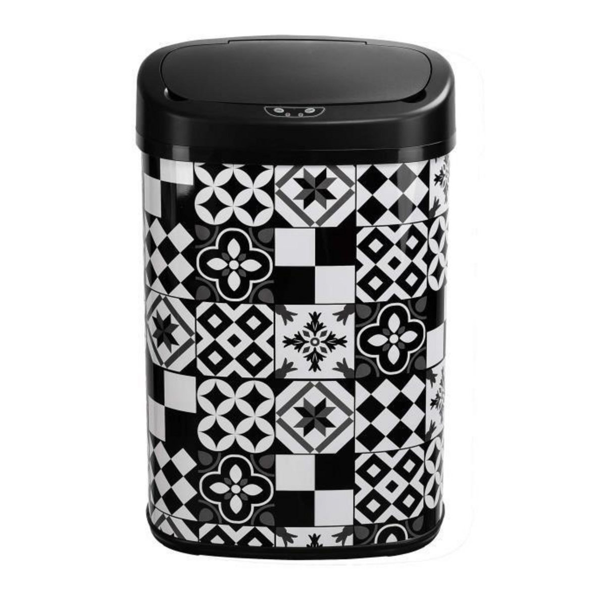Kitchen move Poubelle automatique 58l inox motif carreau de ciment - bat-58ls06a tile black ss