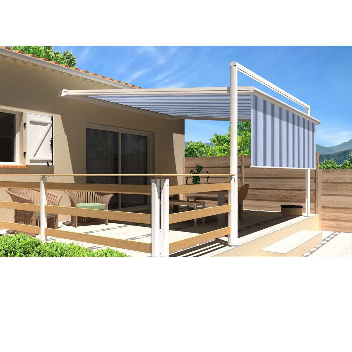 SUNSTYL Pergola blanche motorisée 4x4x2.5m MELODIE