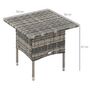 Voir la diapositive 3 : OUTSUNNY Table basse de jardin style cosy chic dim. 50L x 50l x 47H cm métal époxy résine tressée aspect rotin gris
