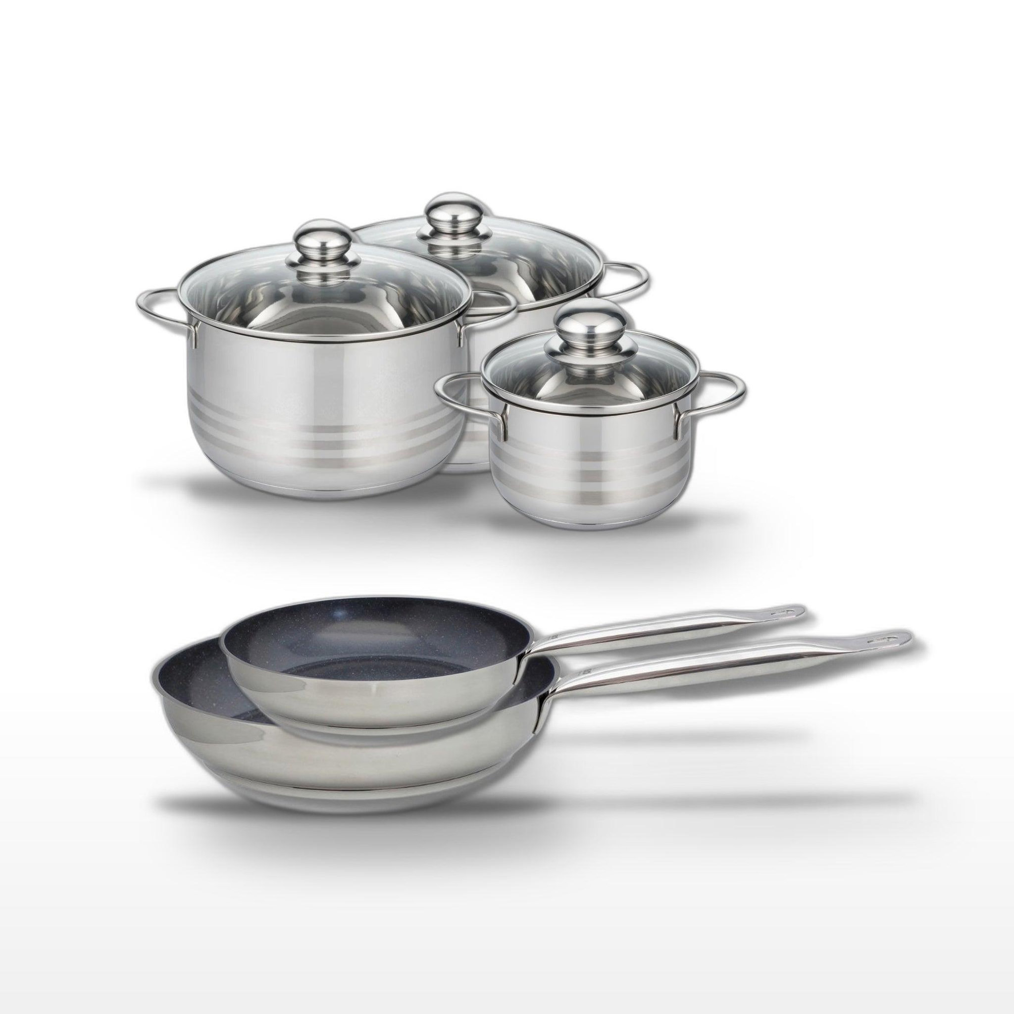 ELO Lot 2 poêles 24/28cm & 3 faitouts 16/20/24cm elo profi therm platinum