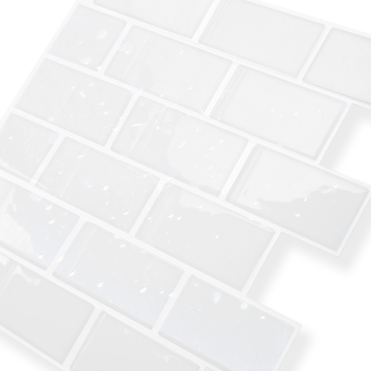 ID MARKET Crédence adhésive murale effet carrelage métro blanc 10 pcs 30x30 cm