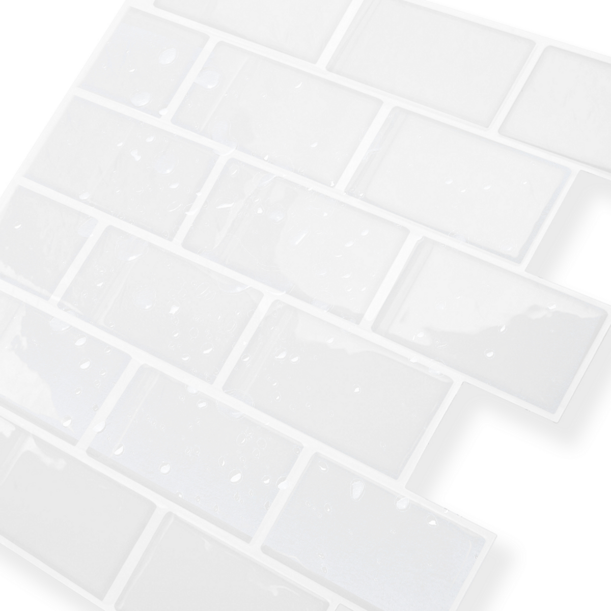 ID MARKET Crédence adhésive murale effet carrelage métro blanc 10 pcs 30x30 cm