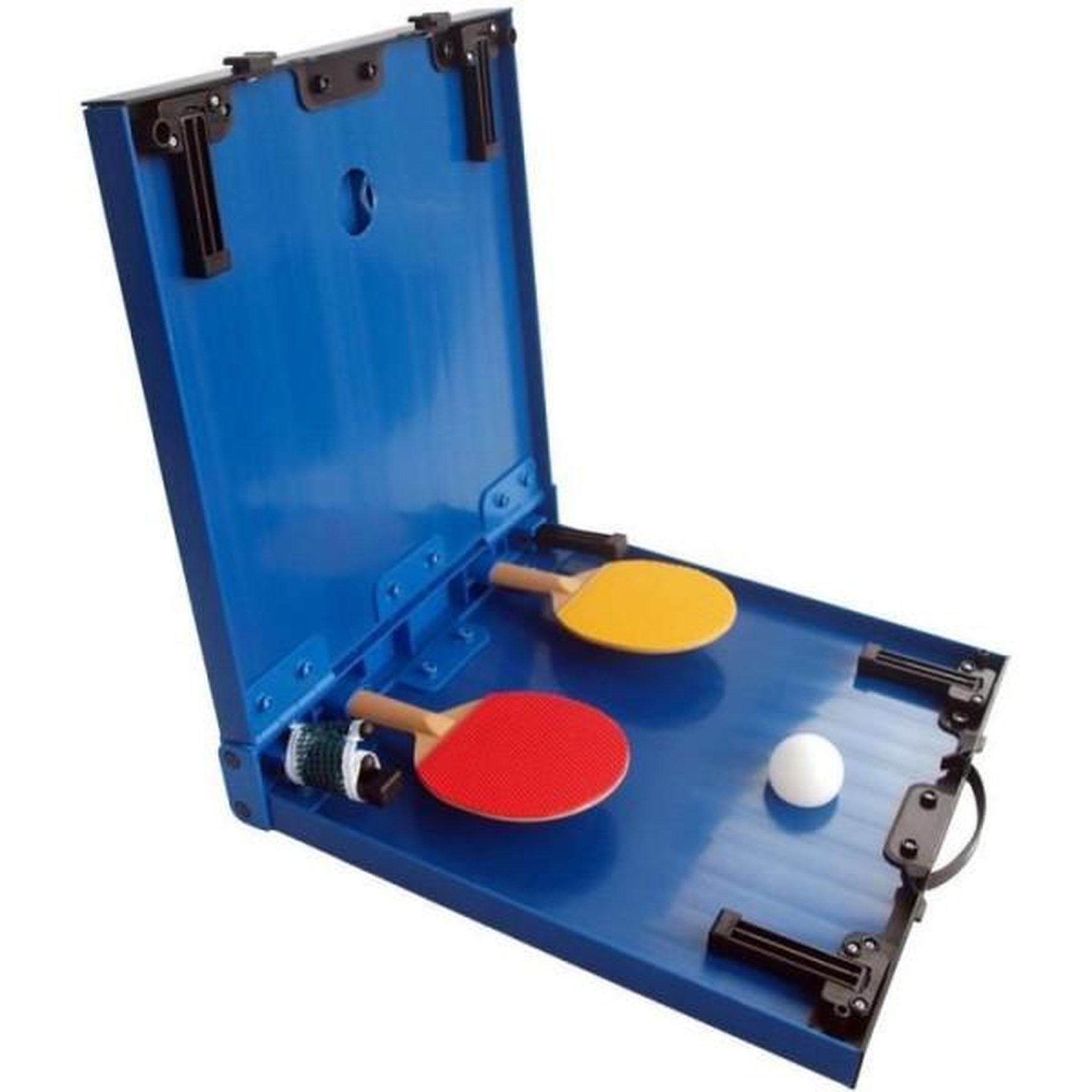 Voir la diapositive 5 : SCHILDKROT Mini table de tennis de table / ping pong - SCHILDKRÖT - 2 raquettes et balle incluses - L 66 x P 33 x H 9 cm