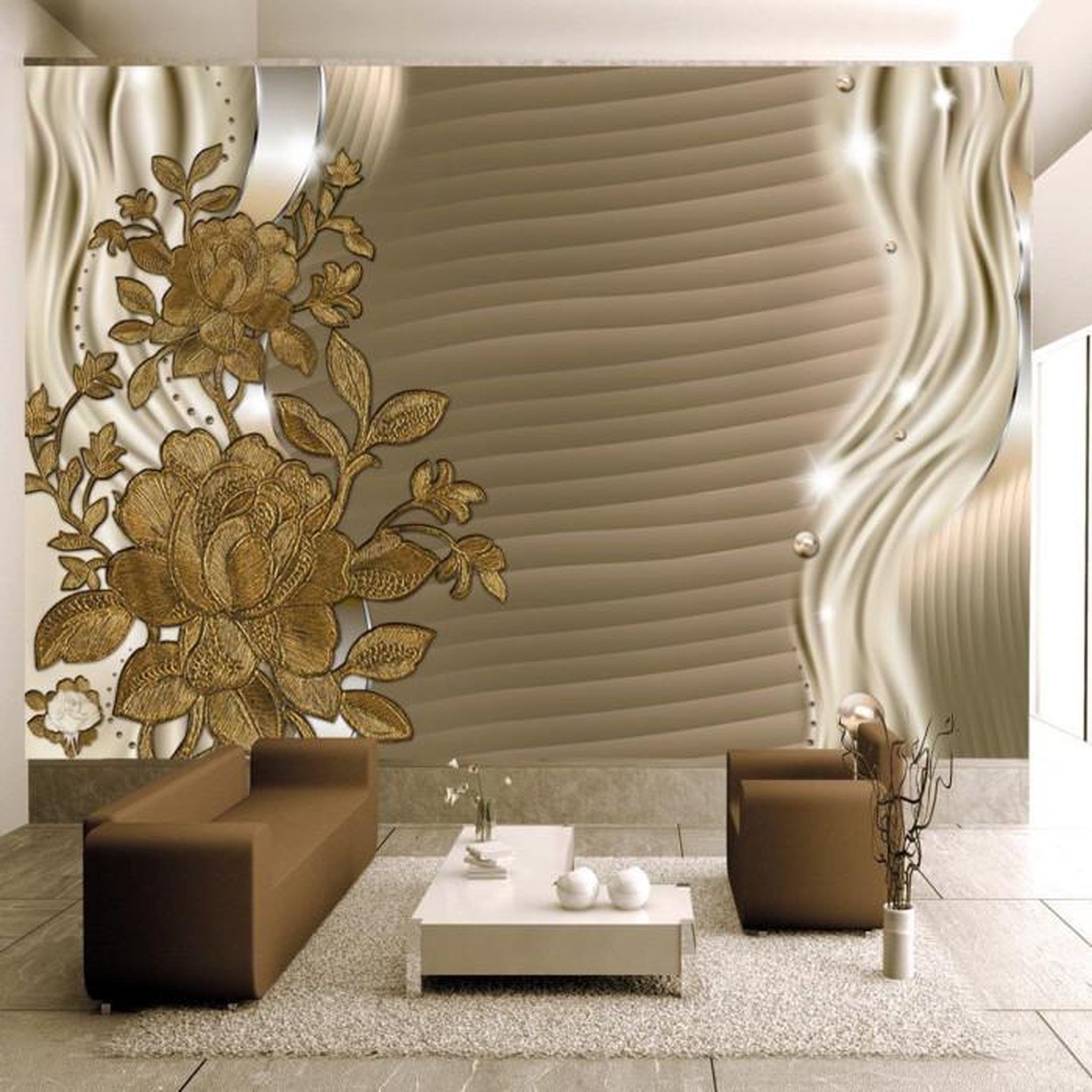 Paris Prix Papier Peint  Golden Buds. Coloris disponibles : Multicolore