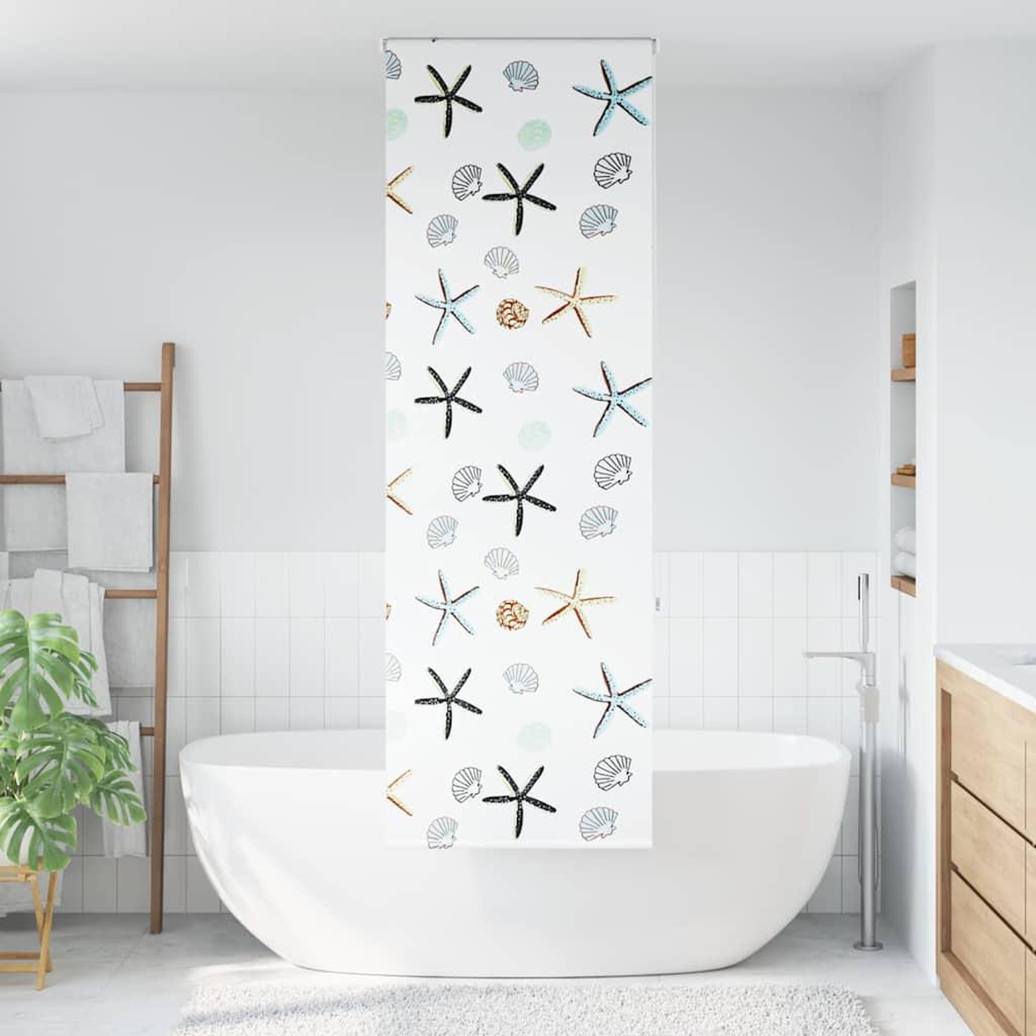 Voir la diapositive 2 : VIDAXL Store enrouleur de douche 60x240 cm largeur du tissu 56 cm