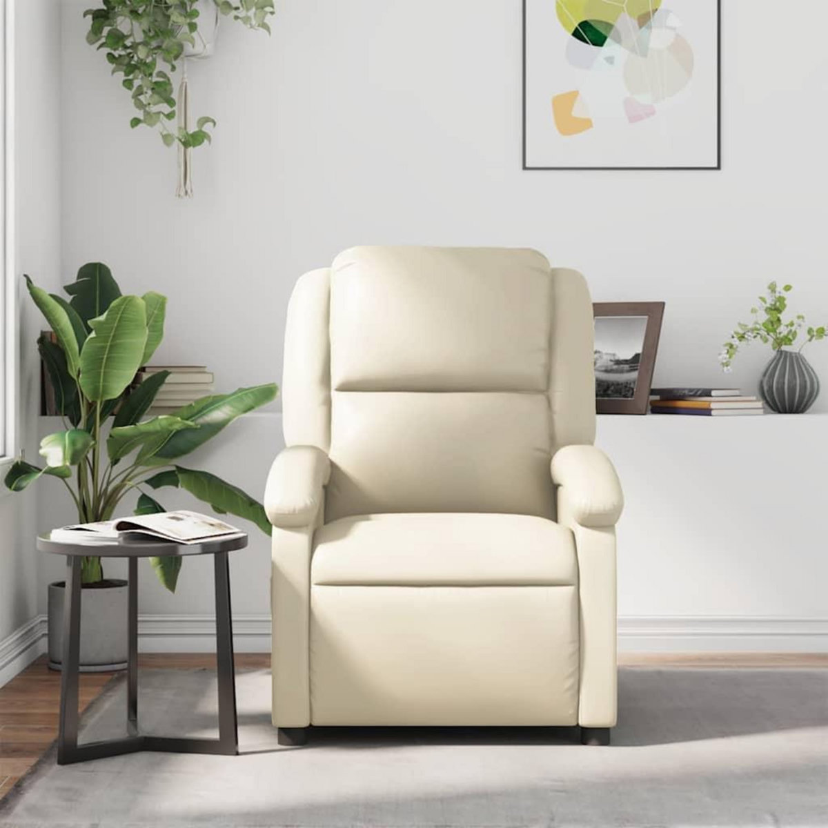 VIDAXL Fauteuil inclinable Creme Similicuir