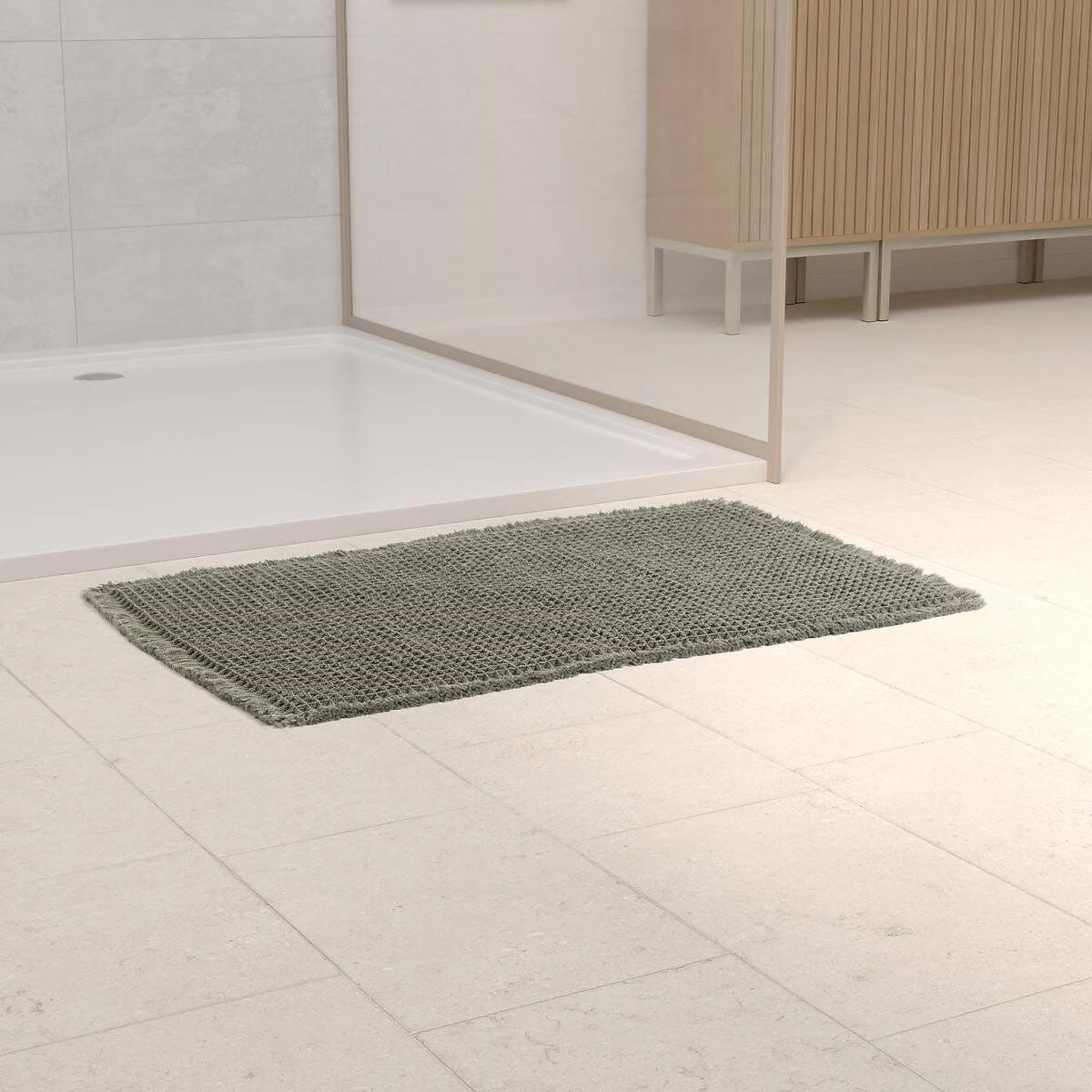 Voir la diapositive 2 : FIVE Tapis de bain  waffle  50x80cm vert