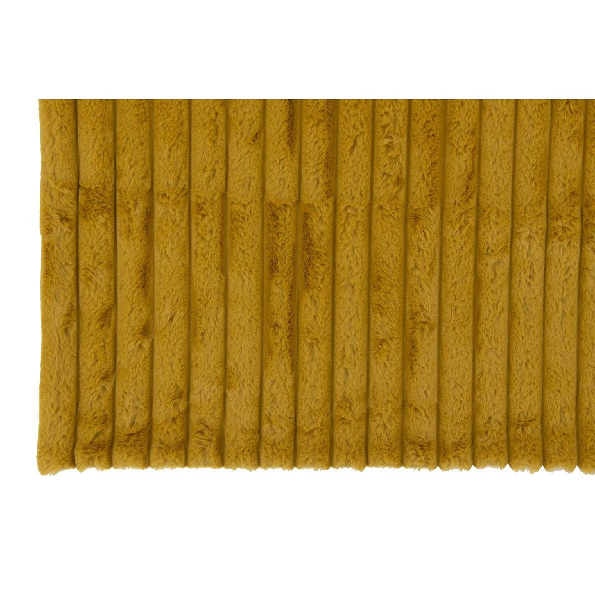 Voir la diapositive 3 : J-LINE Plaid design uni  corduroy  130x180cm ocre foncé