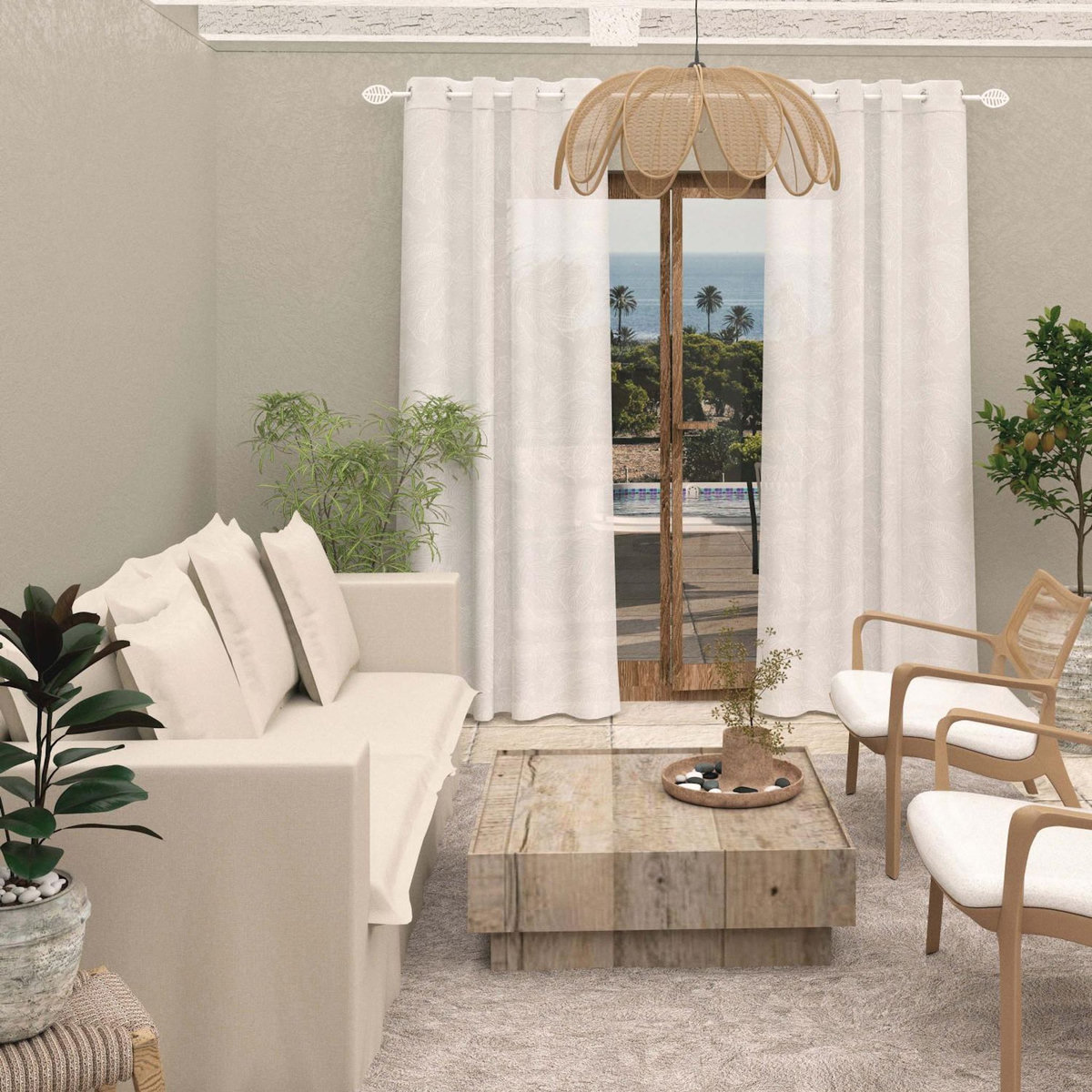 SOLEIL D'OCRE Voilage porte-fenêtre CELIA, par Soleil d'Ocre