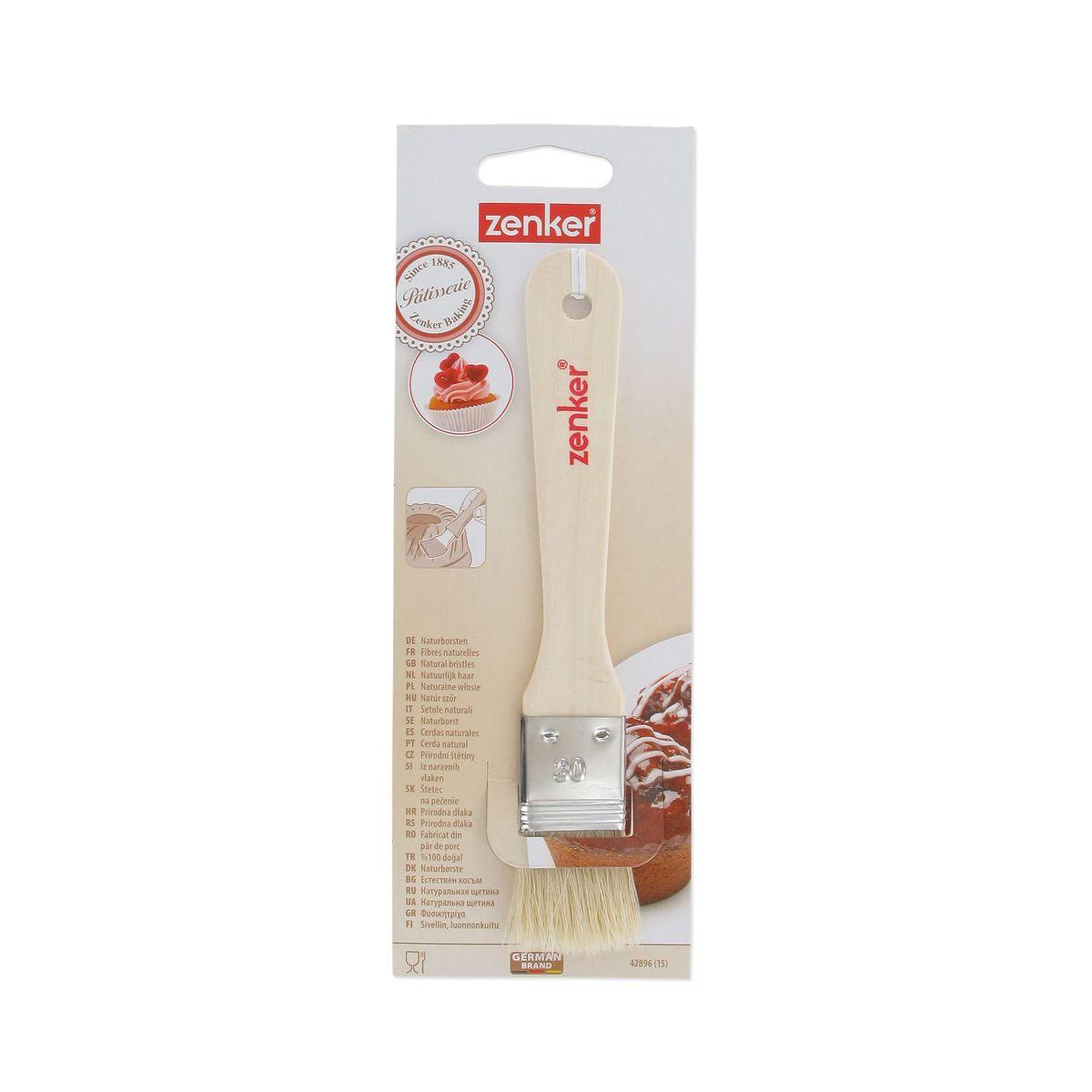 Voir la diapositive 5 : ZENKER Pinceau de cuisine et de pâtisserie 19 cm en poils naturels zenker
