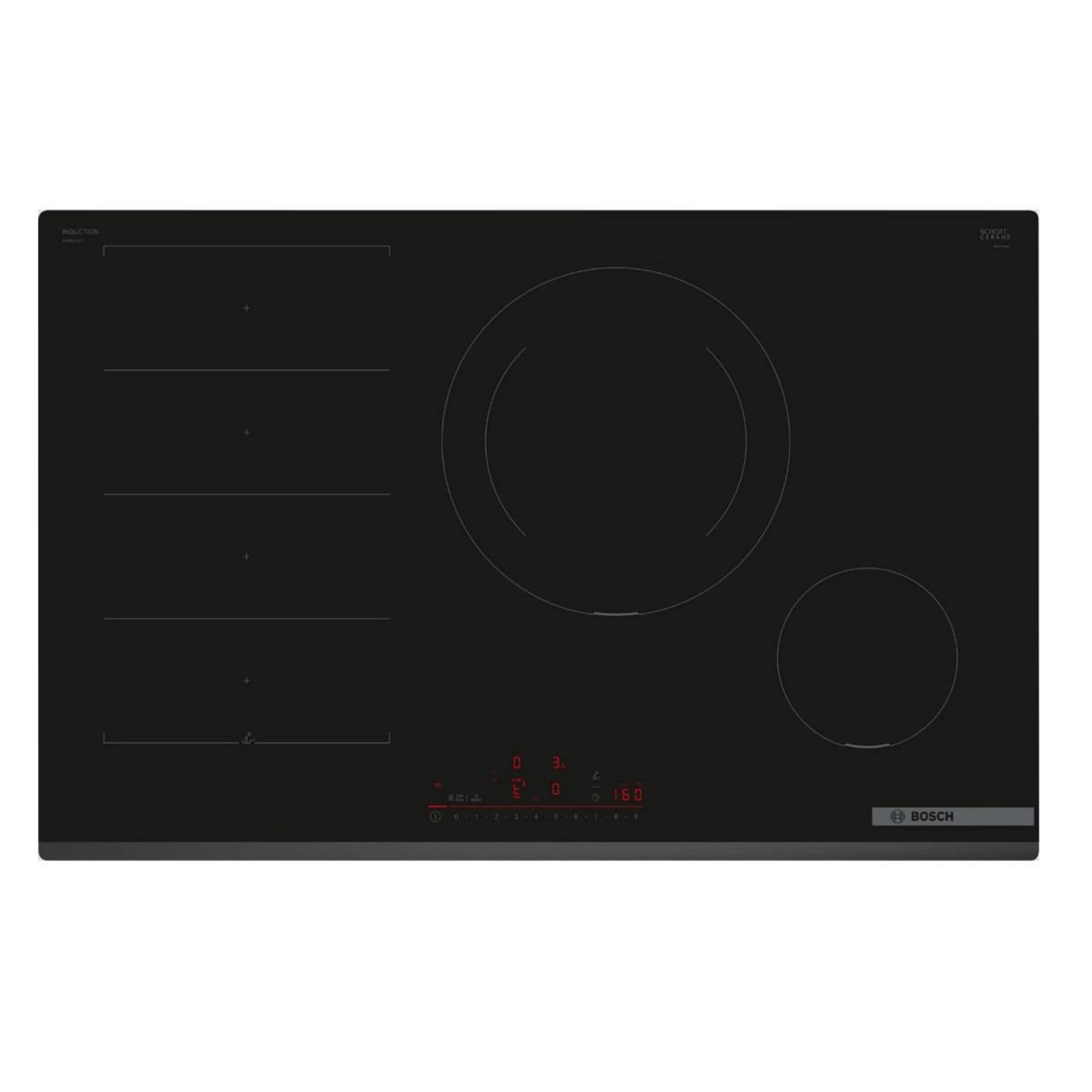 BOSCH Table de cuisson induction 80cm 4 feux 7400w noir - PXE831HC1E