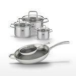 ELO Lot de 2 Poêles 24/32cm et 3 Faitouts 12/16/20cm Elo Relief Evolution