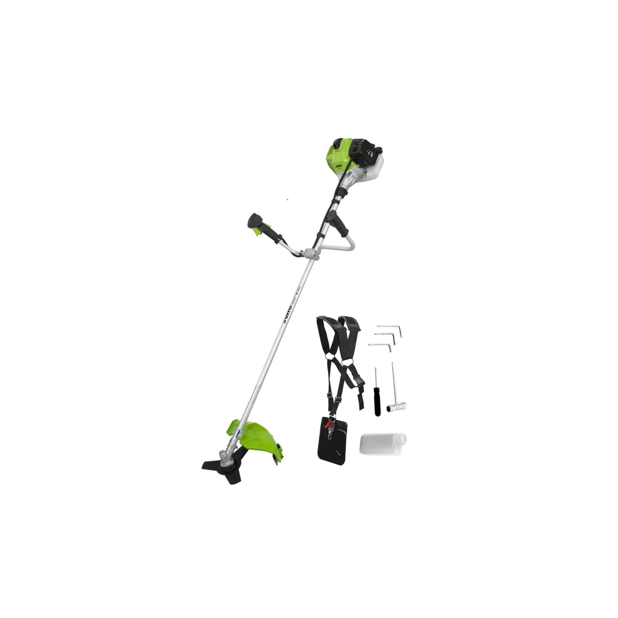 Voir la diapositive 1 : VITO Garden Débroussailleuse thermique 52 cm3 moteur 2t 1,9 cv harnais + lame 3 dents ø 25.5 cm vito