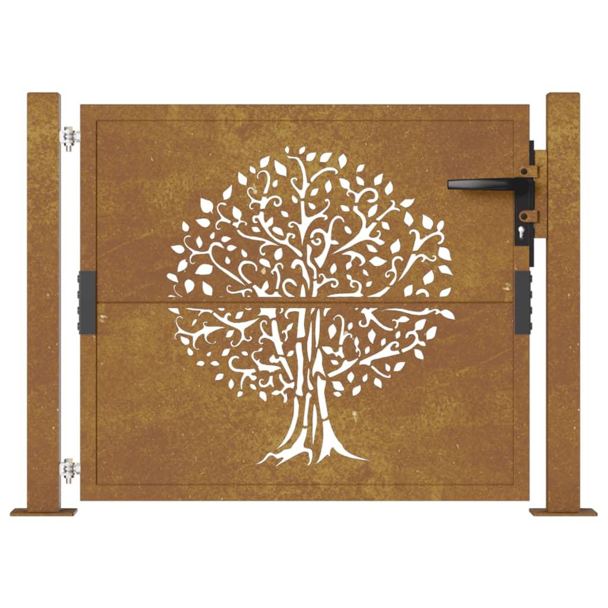 Voir la diapositive 4 : VIDAXL Portail de jardin 105x105 cm acier corten conception de l'arbre