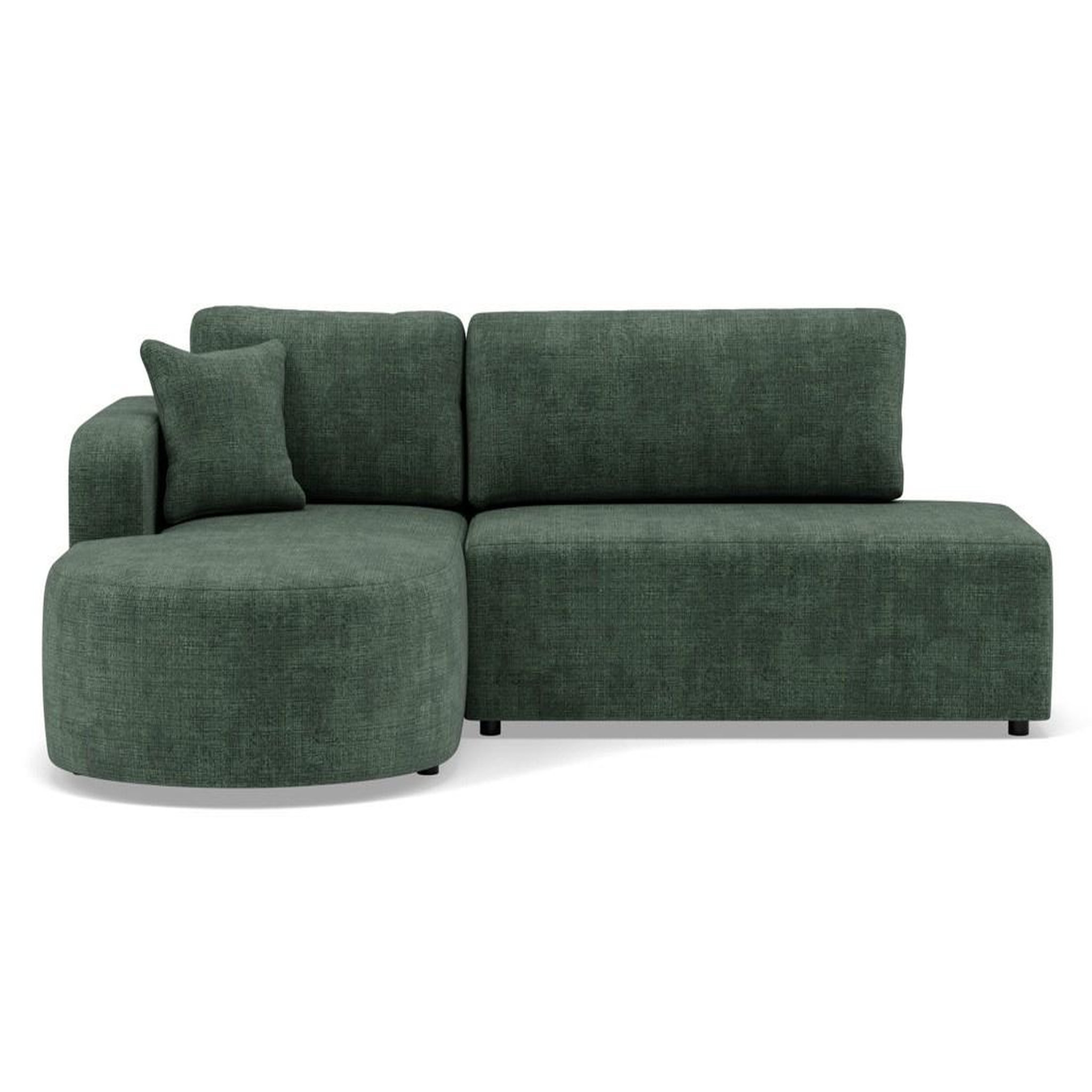 Voir la diapositive 1 : BEST MOBILIER Miro - canapé d'angle gauche 4 places convertible avec coffre en velours texturé