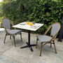 Voir la diapositive 2 : Paris Prix Ensemble Table de Jardin en Terrazzo & 2 Chaises  Bistro  70cm Bleu
