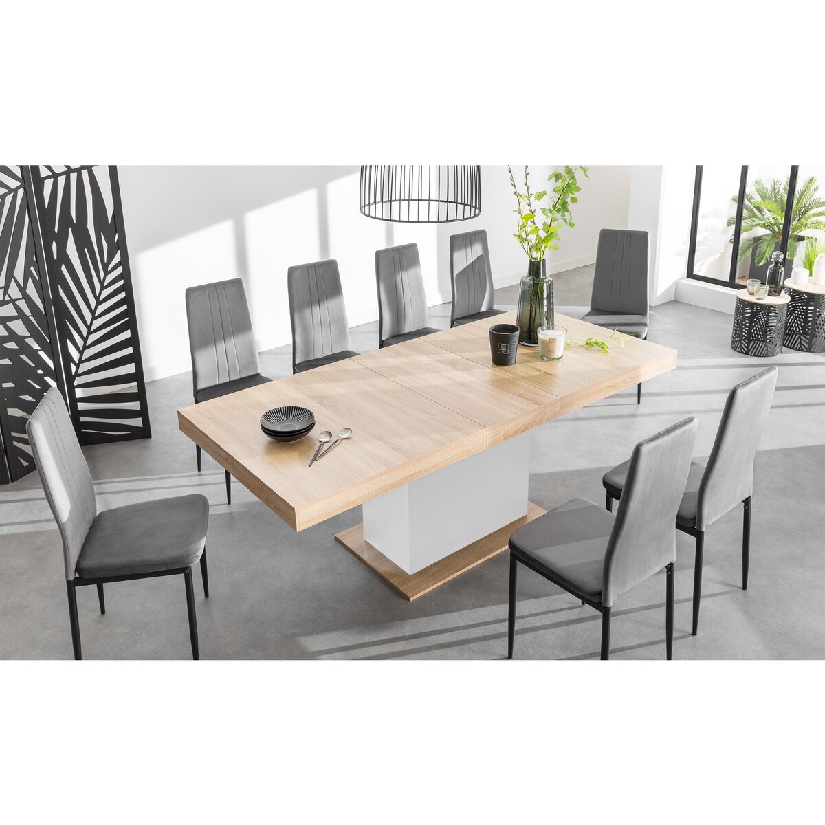 Table de séjour salle à manger extensible L160/200 cm TINA