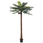 Paris Prix Plante Artificielle  Palmier 4 Noix de Coco  350cm Vert