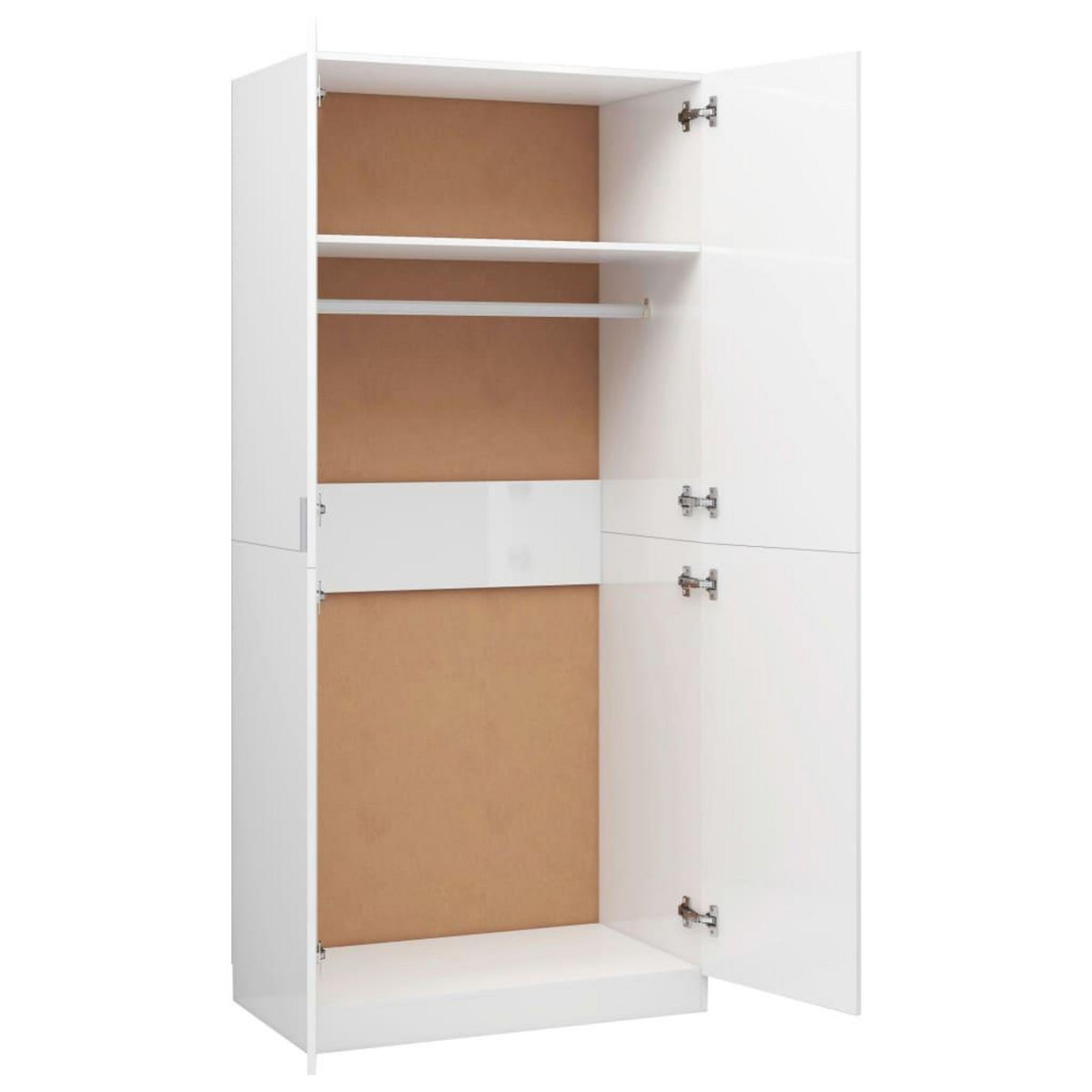 VIDAXL Garde-robe Blanc brillant 90x52x200 cm Bois d'ingenierie