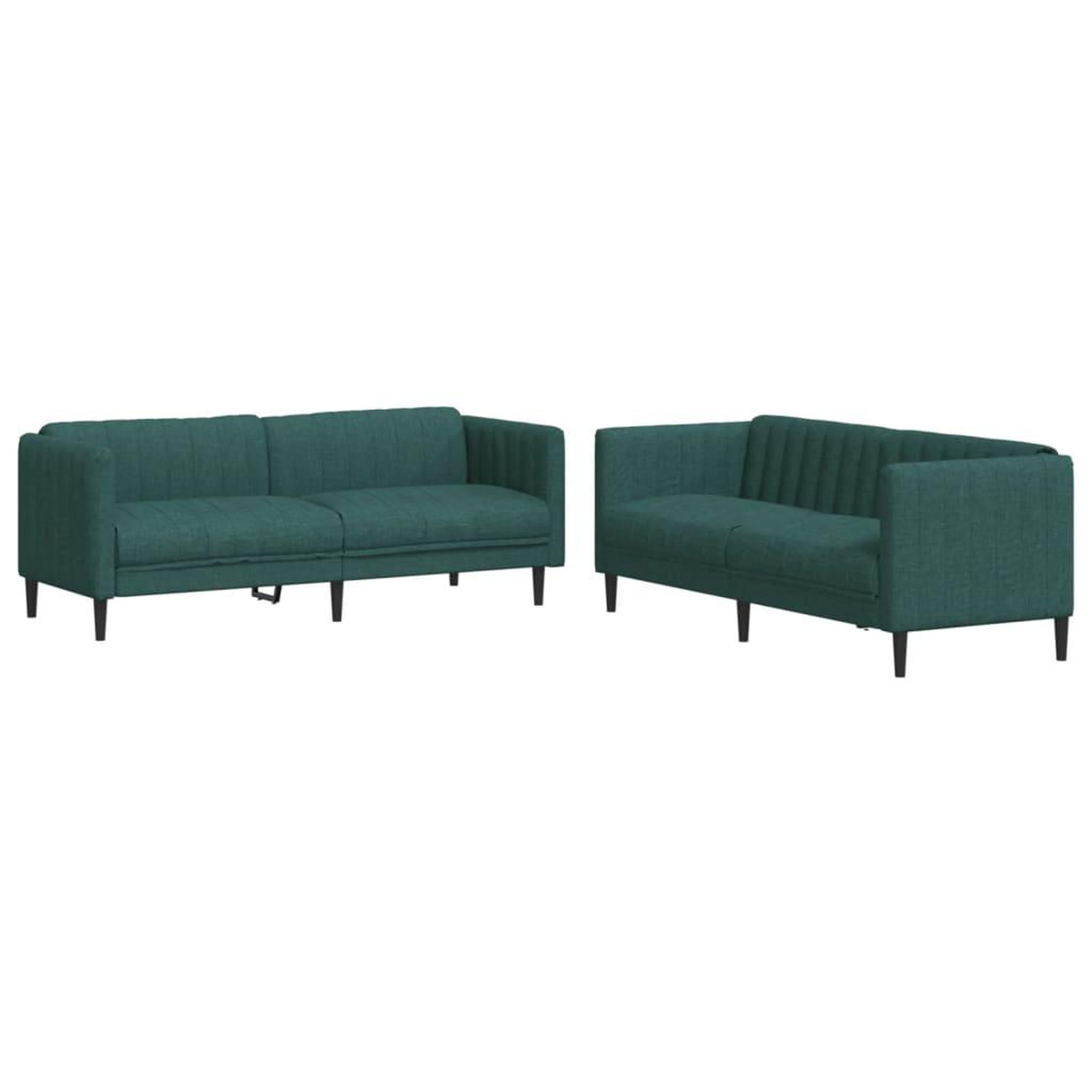Voir la diapositive 2 : VIDAXL Ensemble de canapes 2 pcs vert fonce tissu