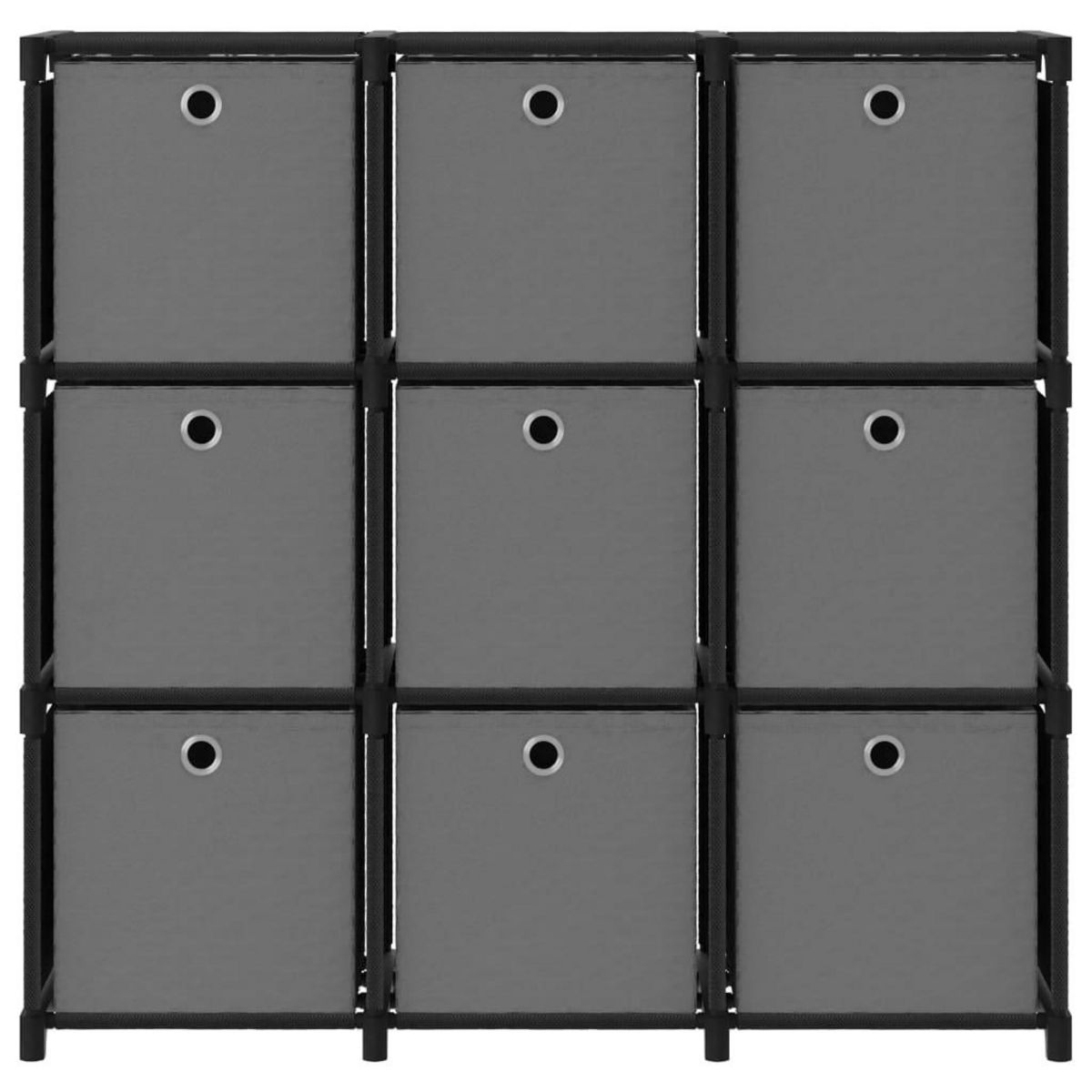 VIDAXL Etagere a 9 cubes avec boîtes Noir 103x30x107,5 cm Tissu