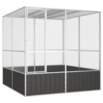 VIDAXL Cage a oiseaux Anthracite 213,5x217,5x211,5 cm Acier galvanise