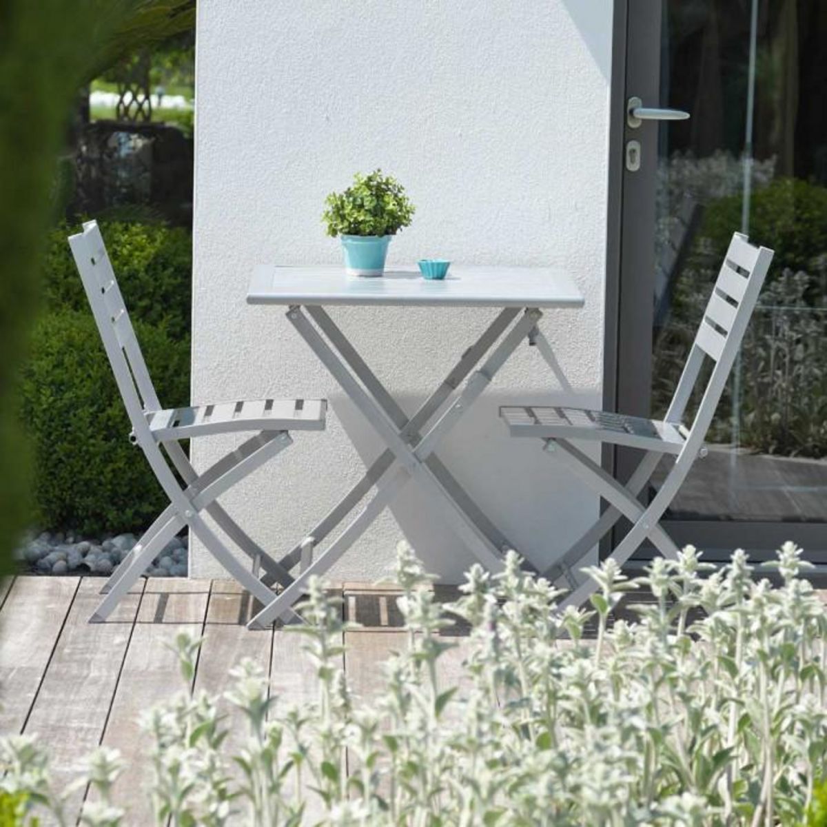 Paris Prix Lot de 2 Chaises de Jardin Pliantes  Marius  82cm Gris