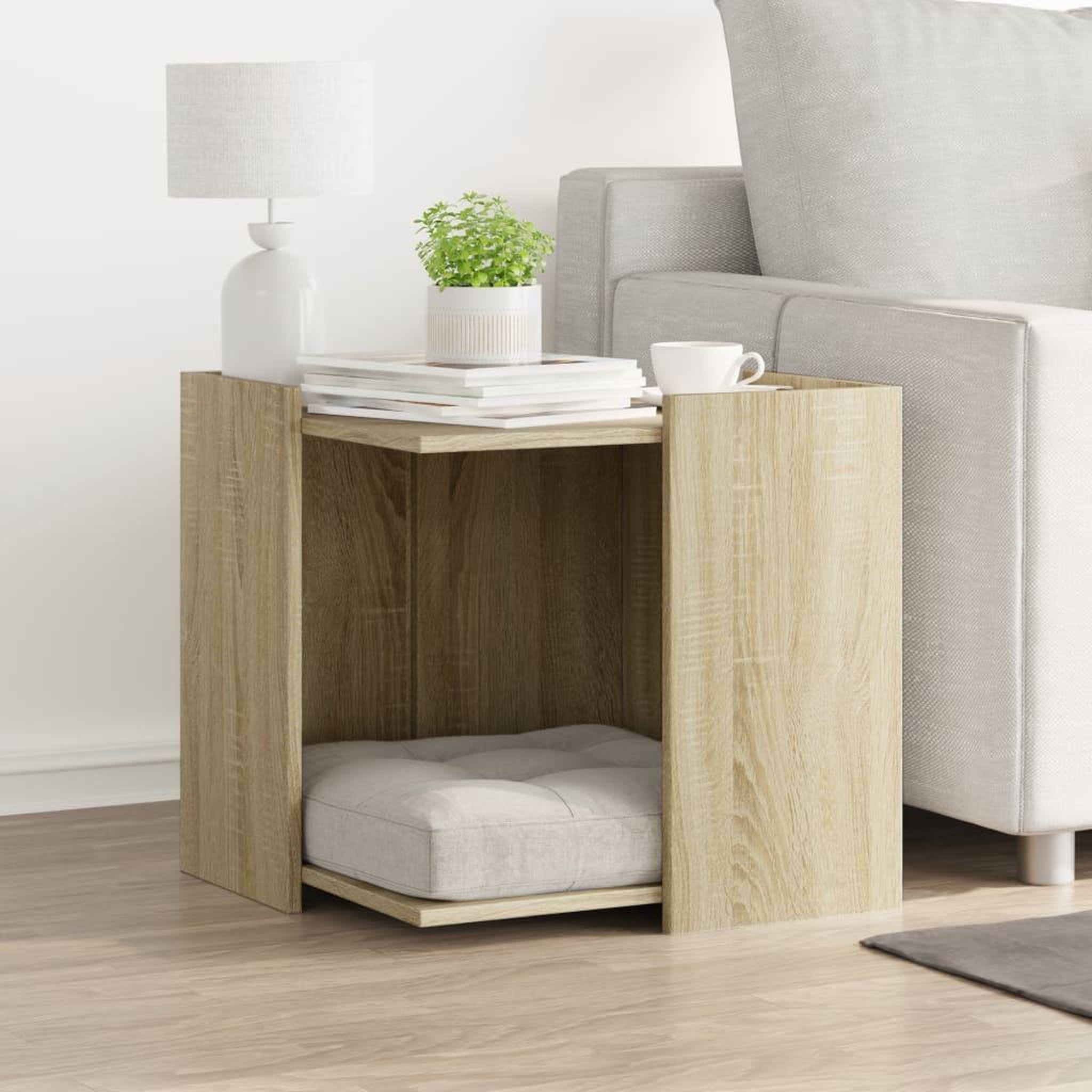 Voir la diapositive 3 : VIDAXL Meuble de bac a litiere pour chat chene sonoma bois ingenierie