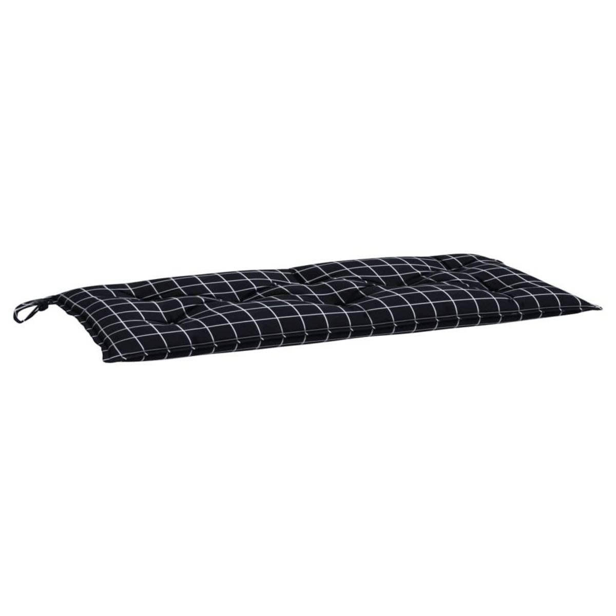 VIDAXL Coussin de banc de jardin carreaux noir 100x50x7cm tissu oxford