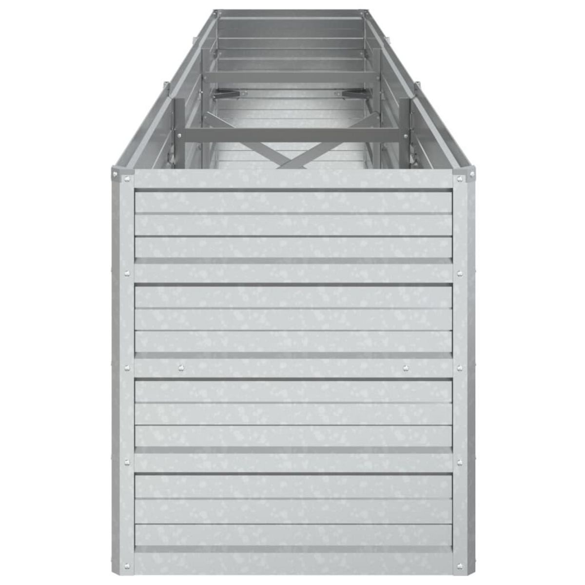 VIDAXL Lit sureleve de jardin 240x40x45 cm Acier galvanise Argente