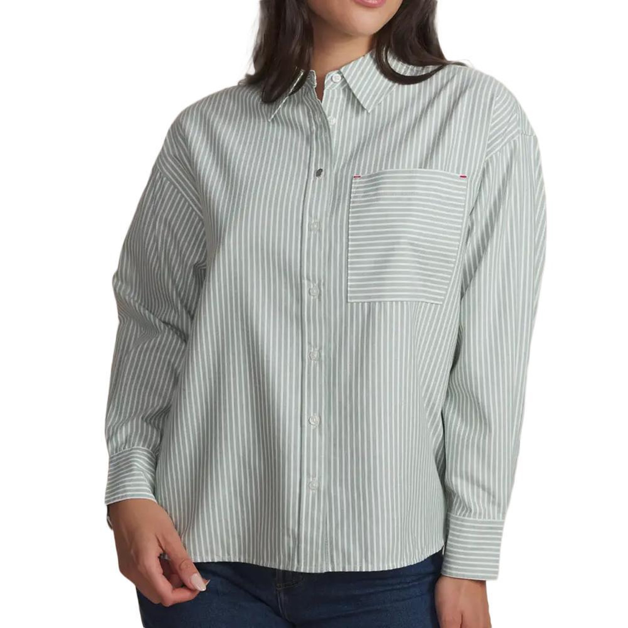 TBS Chemise rayures vert femme tbs oxygene. Coloris disponibles : Vert