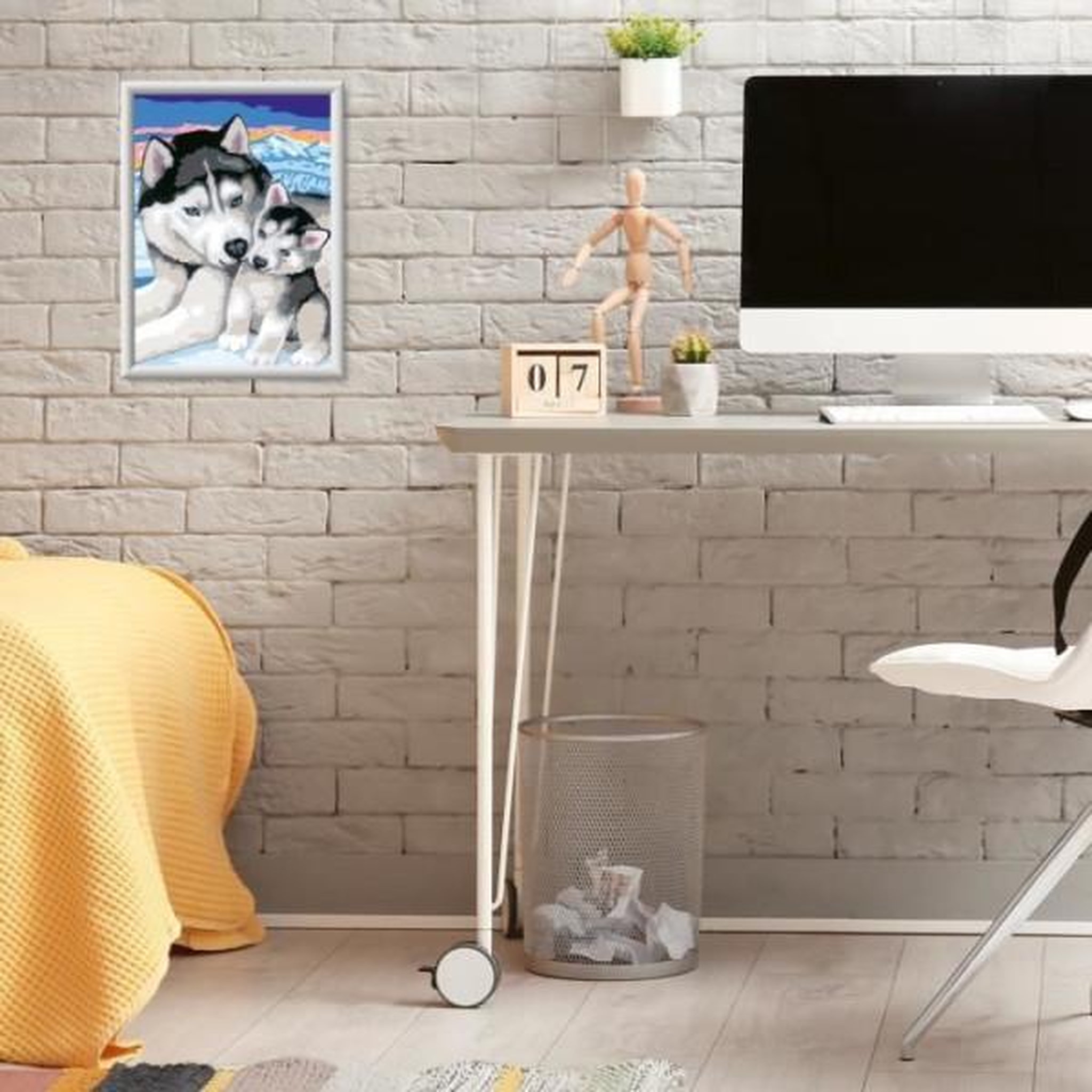 Voir la diapositive 3 : RAVENSBURGER CreArt Kids 18x24cm Doux bisous de Husky, Kit de peinture par numéros Numéro d'Art, Des 7 ans, 25829, Ravensburger