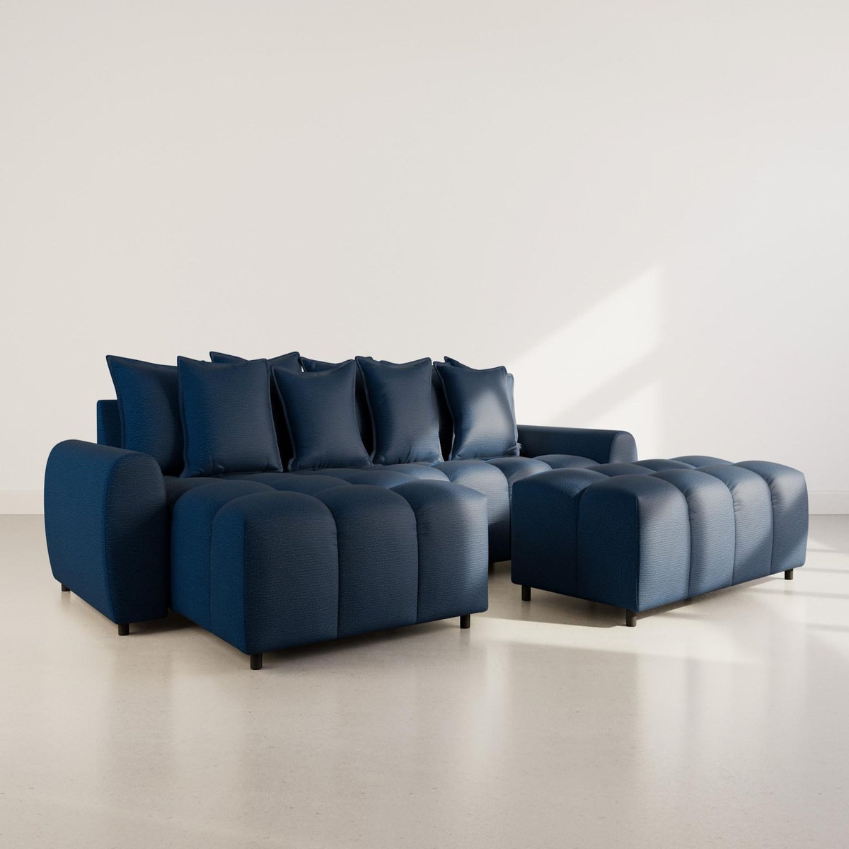 LISA DESIGN Adelaide - canapé d'angle réversible 4 places en tissu texturé