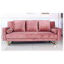 Voir la diapositive 2 : Paris Prix Canapé Convertible Velours  Albine  210cm Rose
