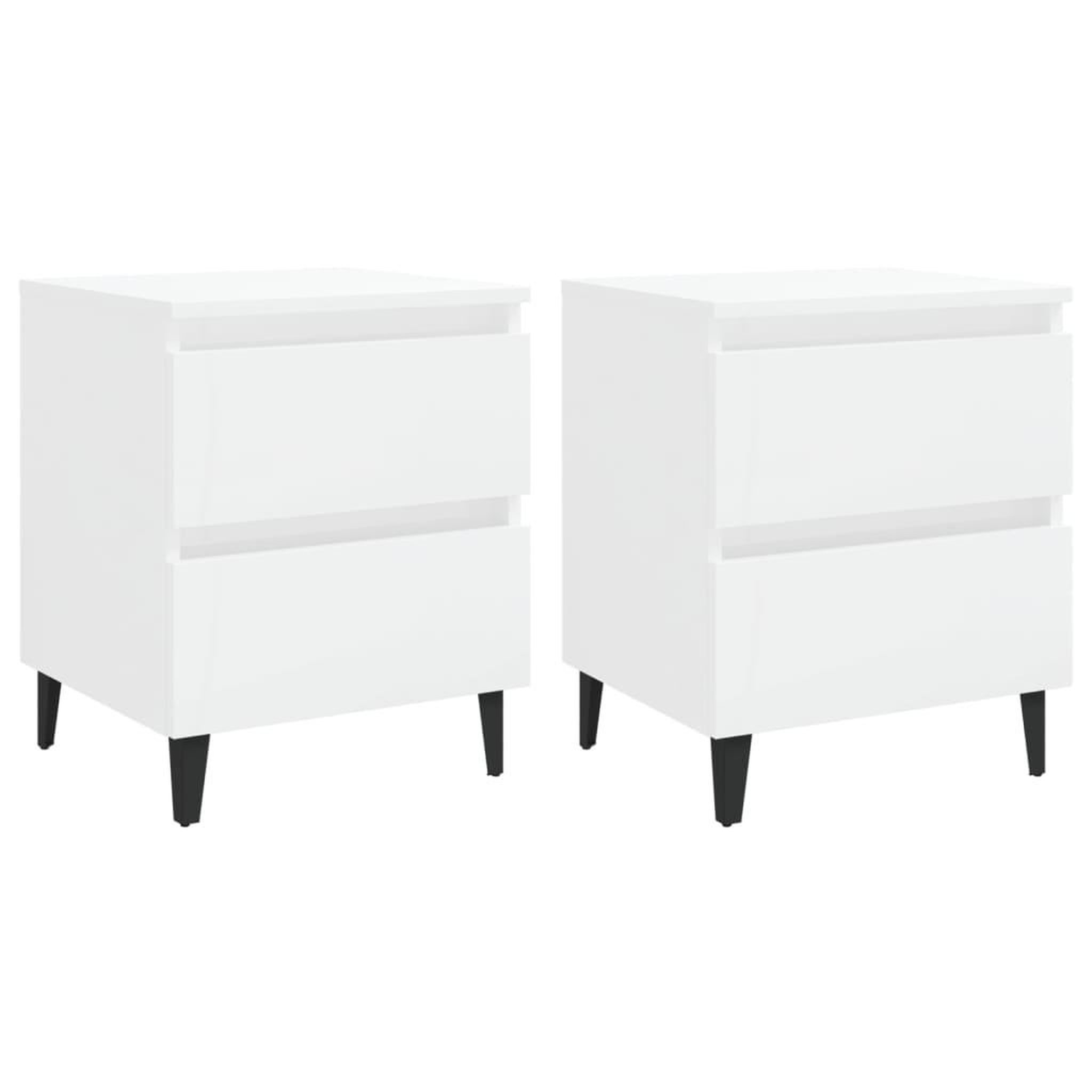 Voir la diapositive 2 : VIDAXL Tables de chevet 2 pcs blanc brillant bois d'ingenierie