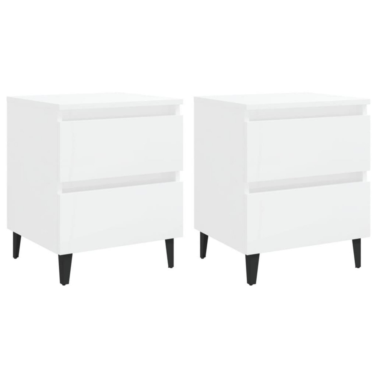 VIDAXL Tables de chevet 2 pcs blanc brillant bois d'ingenierie