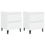 Voir la diapositive 2 : VIDAXL Tables de chevet 2 pcs blanc brillant bois d'ingenierie
