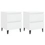 Voir la diapositive 2 : VIDAXL Tables de chevet 2 pcs blanc brillant bois d'ingenierie