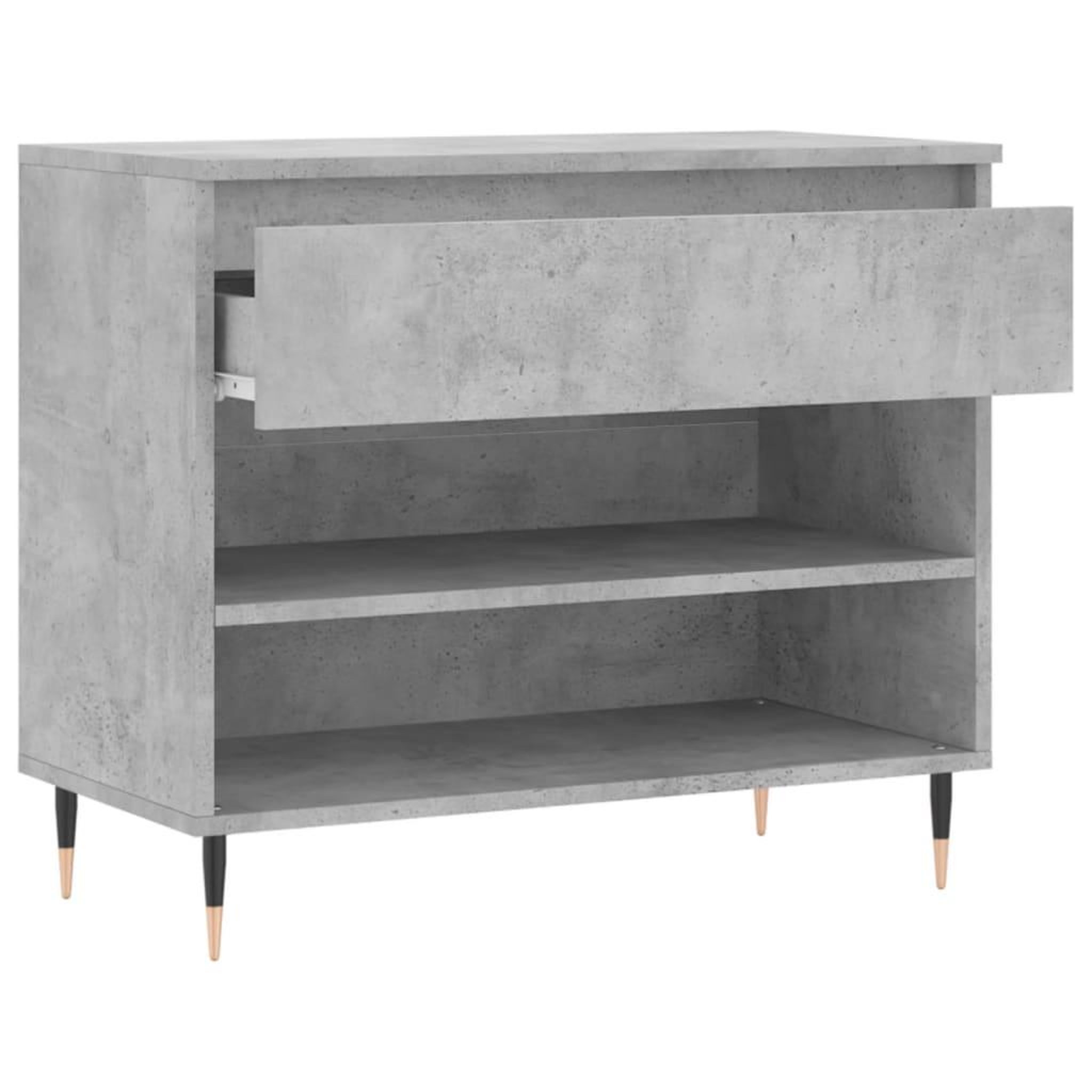 Voir la diapositive 5 : VIDAXL Armoire a chaussures Gris beton 70x36x60 cm Bois d'ingenierie