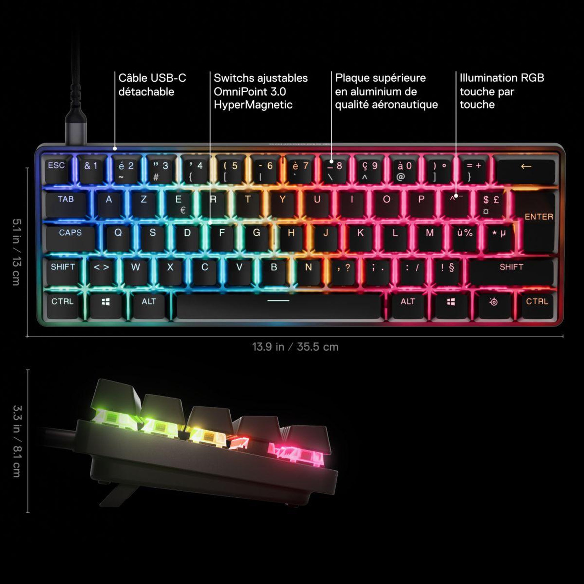 Voir la diapositive 5 : STEEL SERIES Clavier gamer apex pro mini gen 3 fr