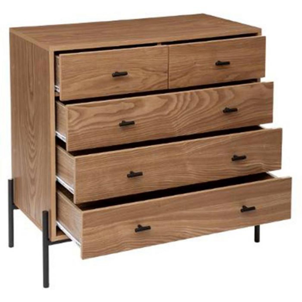 ATMOSPHERA Commode 5 Tiroirs Design  Simon  83cm Naturel