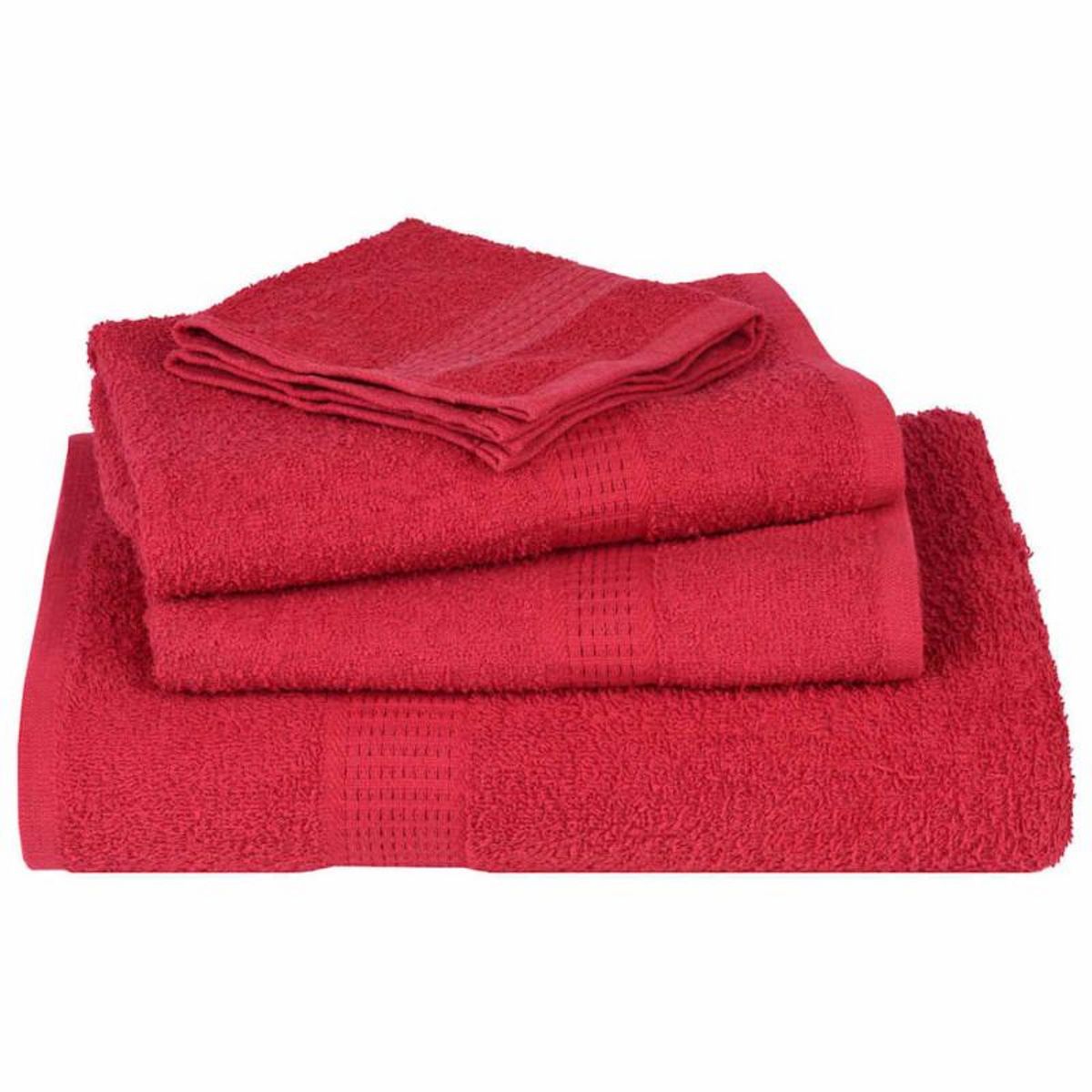 VIDAXL Serviettes 2 pcs rouge 100x200 cm 360 g m² 100% coton